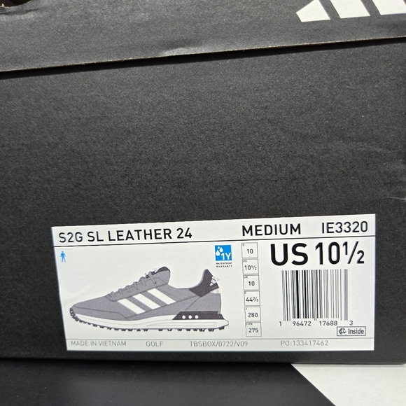 New adidas S2G 24 Leather Spikeless Golf Grey Cloud White Men's Shoes Size 10.5 - Picture 8 of 8